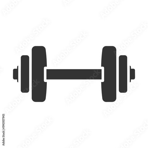 Gym fitness dumbbell icon for workout bodybuilding and weightlifting design.