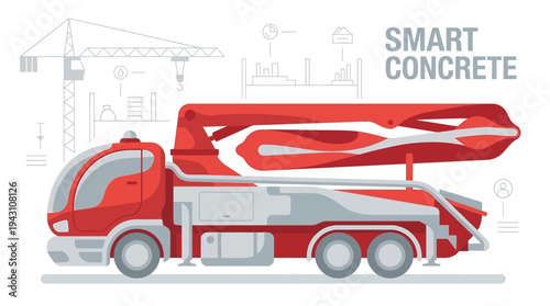 Modern Concrete Pump Truck For Construction And Smart Building Projects