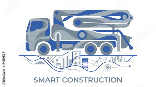 Modern Concrete Pump Truck Symbolizing Smart Construction Technology