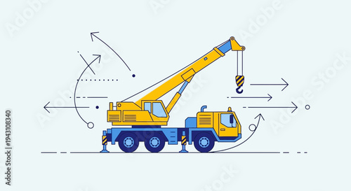 Modern Construction Crane Technology Lifting Heavy Loads For Building Industry Projects