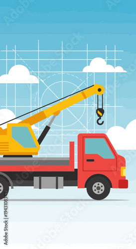 Modern Construction Crane Truck Ready For Industrial Projects And Heavy Lifting