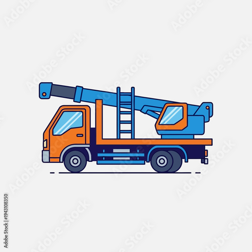 Modern Construction Crane Truck Vector Illustration for Industry Projects