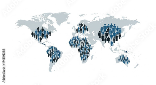 World Population Distribution - A Visual Representation of Global Demographics.