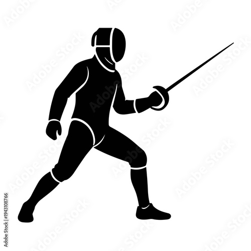 fencer silhouette vector illustration