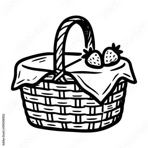 vector illustration of a picnic basket