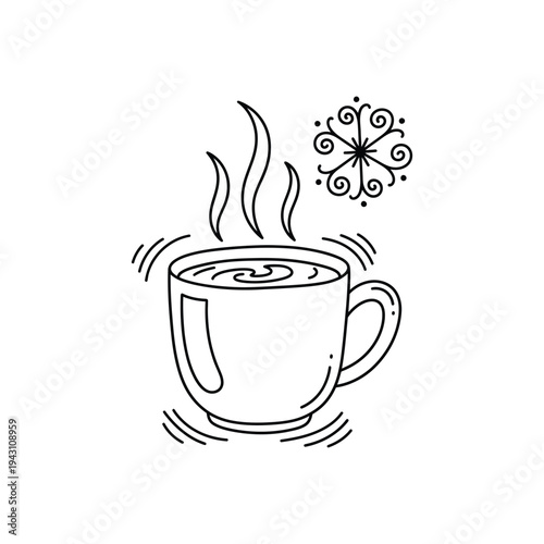 Steaming Cup Of Hot Beverage Illustration.
