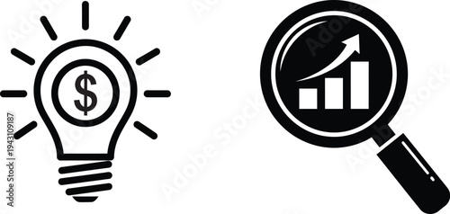 Financial analysis and idea generation silhouette