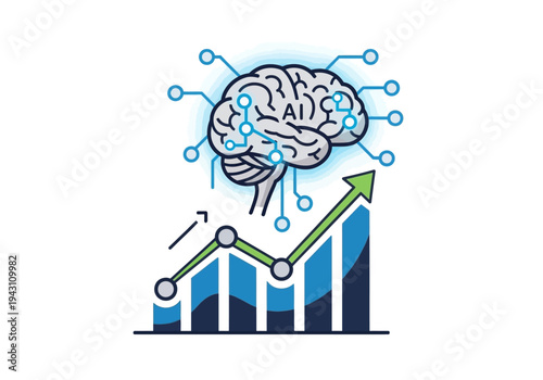 Brain Illustration with Graph and Chart.