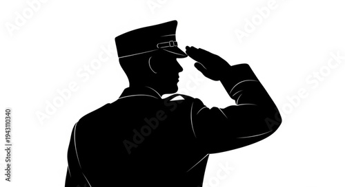 Military Officer Saluting with Respect.