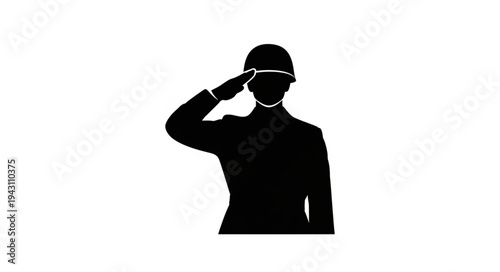 Military Officer Saluting with Respect.