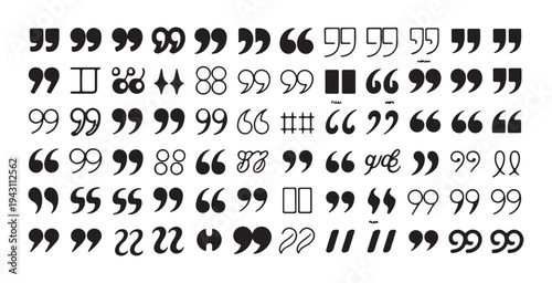 Creative typographic quotation marks and calligraphic accents for editorial layouts and brand positioning