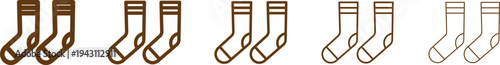 Socks icons big set. socks icon Logo art vector in outline