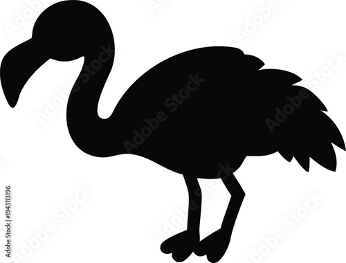 fluffy flamingo on white