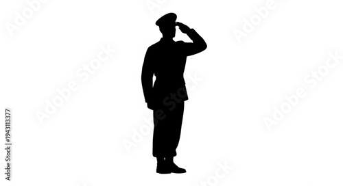 Military Soldier Saluting with Respect.