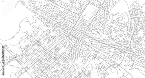 Detailed City Map Depicting Urban Infrastructure and Street Layout.