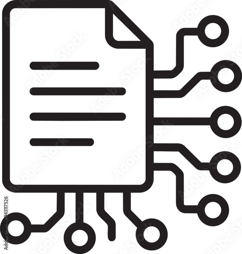 White paper document with digital circuit nodes illustrating smart contract concept in decentralized blockchain system network