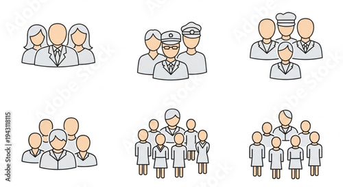 Diverse Professional Groups - Doctors, Officers, and Teams in Unity.