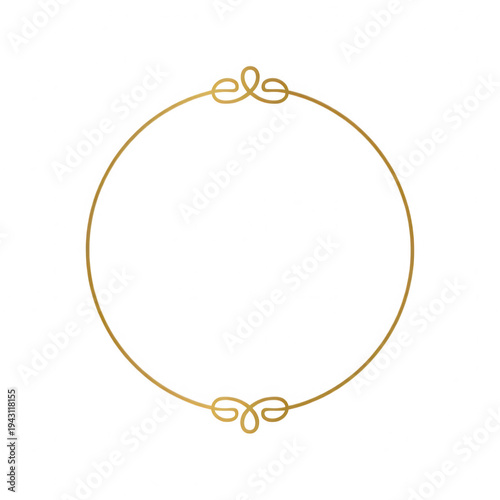 Elegant gold decorative circle with intricate scrollwork ends