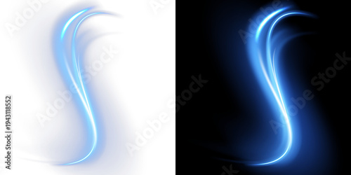 Airflow on a PNG background. Dynamic Bluemotion-style blur effect for air purification and humidification, illustration for overlays.