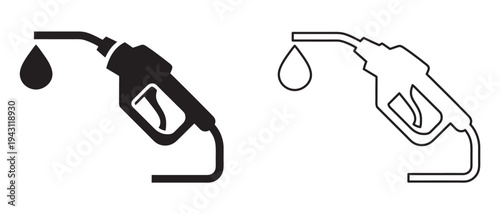 Fuel pump nozzle vector icon, gas stations, fuel and oil station, vector illustration