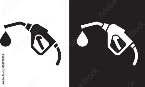 Fuel pump nozzle vector icon, gas stations, fuel and oil station, vector illustration