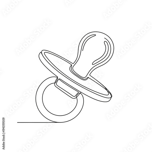 Baby Pacifier Soother Illustration Simple Design.