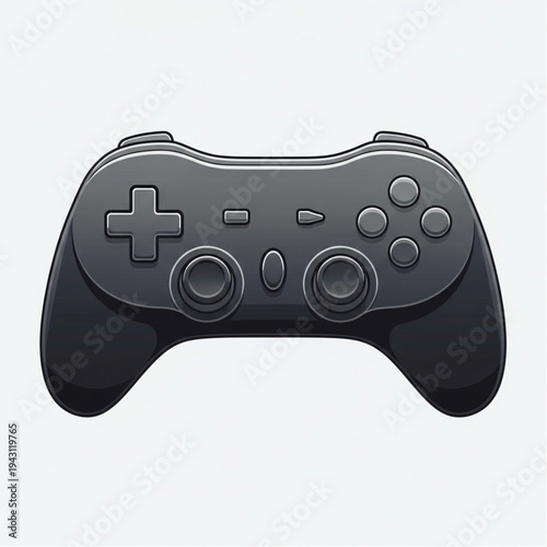 Black Gaming Controller with Joysticks and Buttons.
