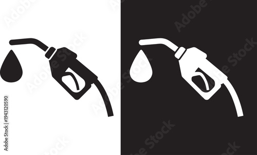Fuel pump nozzle vector icon, gas stations, fuel and oil station, vector illustration