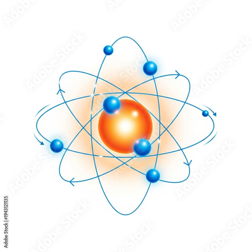 Atomic Structure with Electrons and Nucleus.