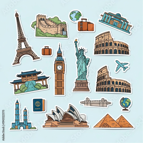Collection of Famous Landmarks and Monuments.