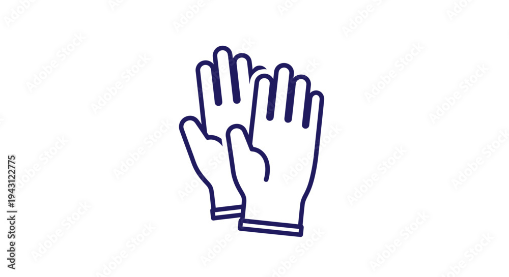 Fototapeta premium A minimalist line drawing of two raised hands with palms facing forward on a white background.