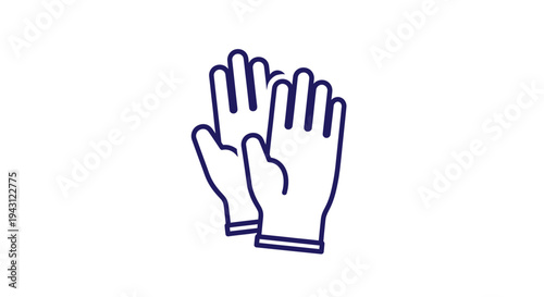 A minimalist line drawing of two raised hands with palms facing forward on a white background.