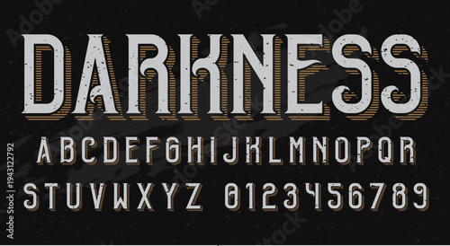 Darkness Typography Featuring Alphabet and Numbers Display.