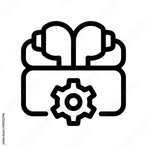 Wireless Earbuds Case with Gear Icon for Tech