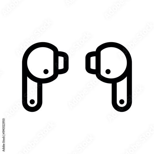 Modern Wireless In-Ear Headphones Icon