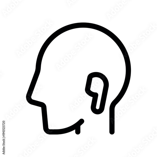 Human Head Profile with Earbud Icon