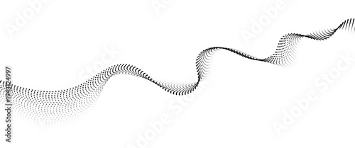 Flowing Dot Wave halftone gradient pattern on transparent background
