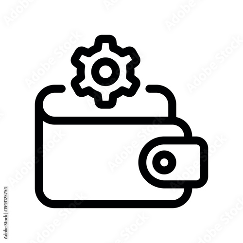 Wallet Configuration Gear Line Art Concept