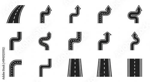 Roads and Paths - A Collection of Vector Illustrations for Navigation.