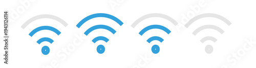Wireless and wifi icon. Wi-fi signal symbol. Internet Connection.