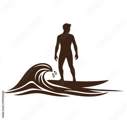 Man surfing on a wave riding surfboard in the ocean water sports  recreational activity