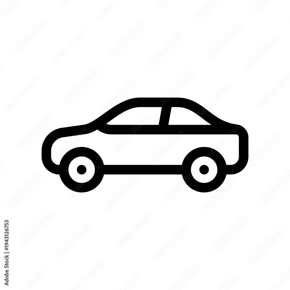Fototapeta premium Classic Sedan Car Profile Line Art Graphic