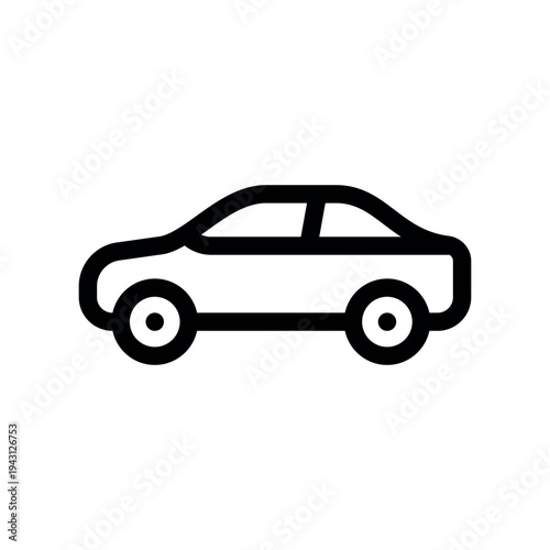 Classic Sedan Car Profile Line Art Graphic