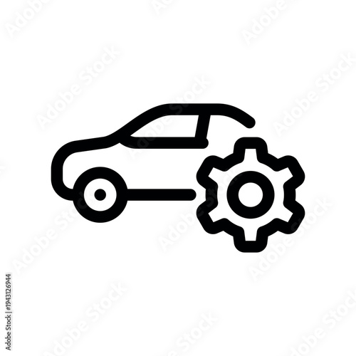 Car Maintenance Garage Service Line Art