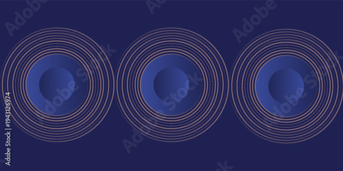 Background geometric shapes circle blue. Line orbit orange color. Galaxy and solar system pattern