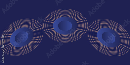 Background geometric shapes circle blue. Line orbit orange color. Galaxy and solar system pattern