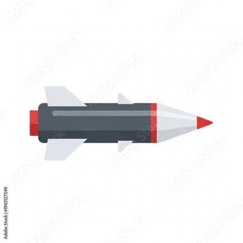 Gray Missile with Red Tips Illustration.