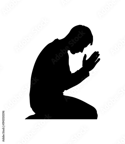 Man Praying Silhouette