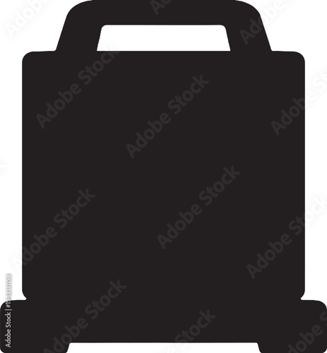 Industrial Welding Machine Front View Solid Black Silhouette SVG