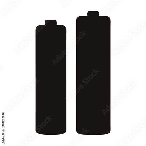 Illustration of two batteries of different sizes on a white background